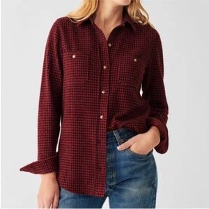 Faherty Legend Sweater Shirt- Red and Black check size M